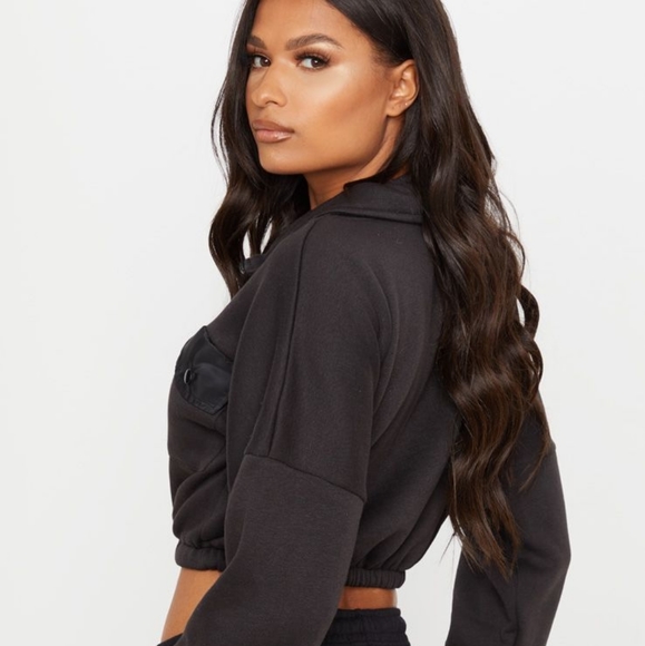 Half Zip Crop Sweatshirt - Picture 4 of 10